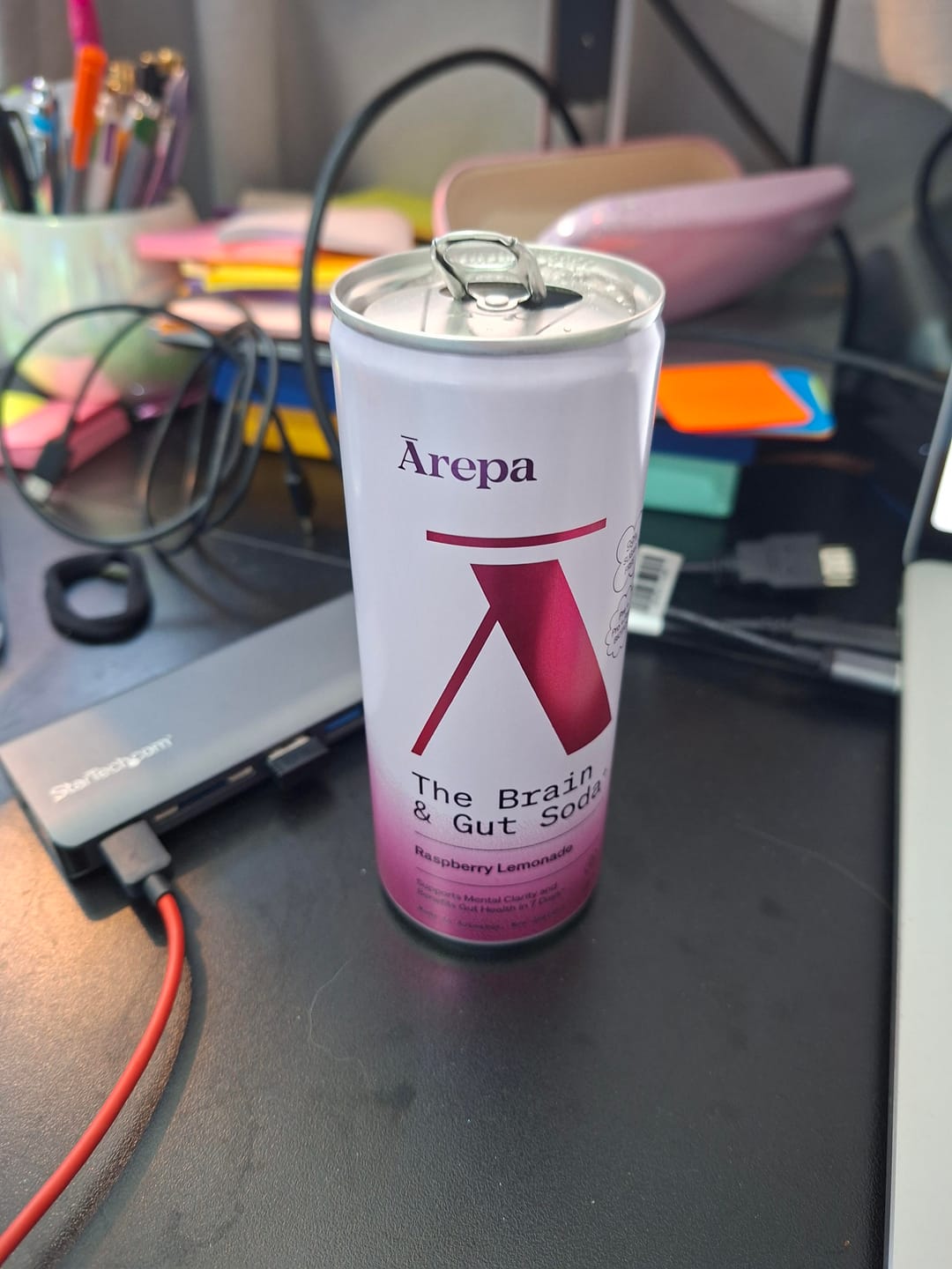 Customer photo review of The Brain & Gut Soda⁺ Raspberry Lemonade