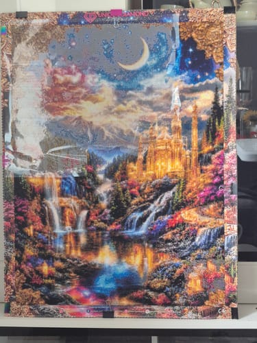Customer photo review of 5D Diamond Painting – Himmlische Residenz der Goldenen Dämmerung