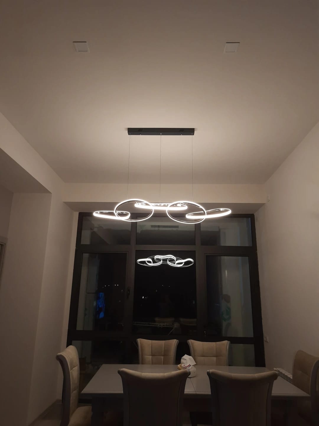 Customer photo review of Rose Chandelier for Bedroom, Stainless Loops, 150 cm