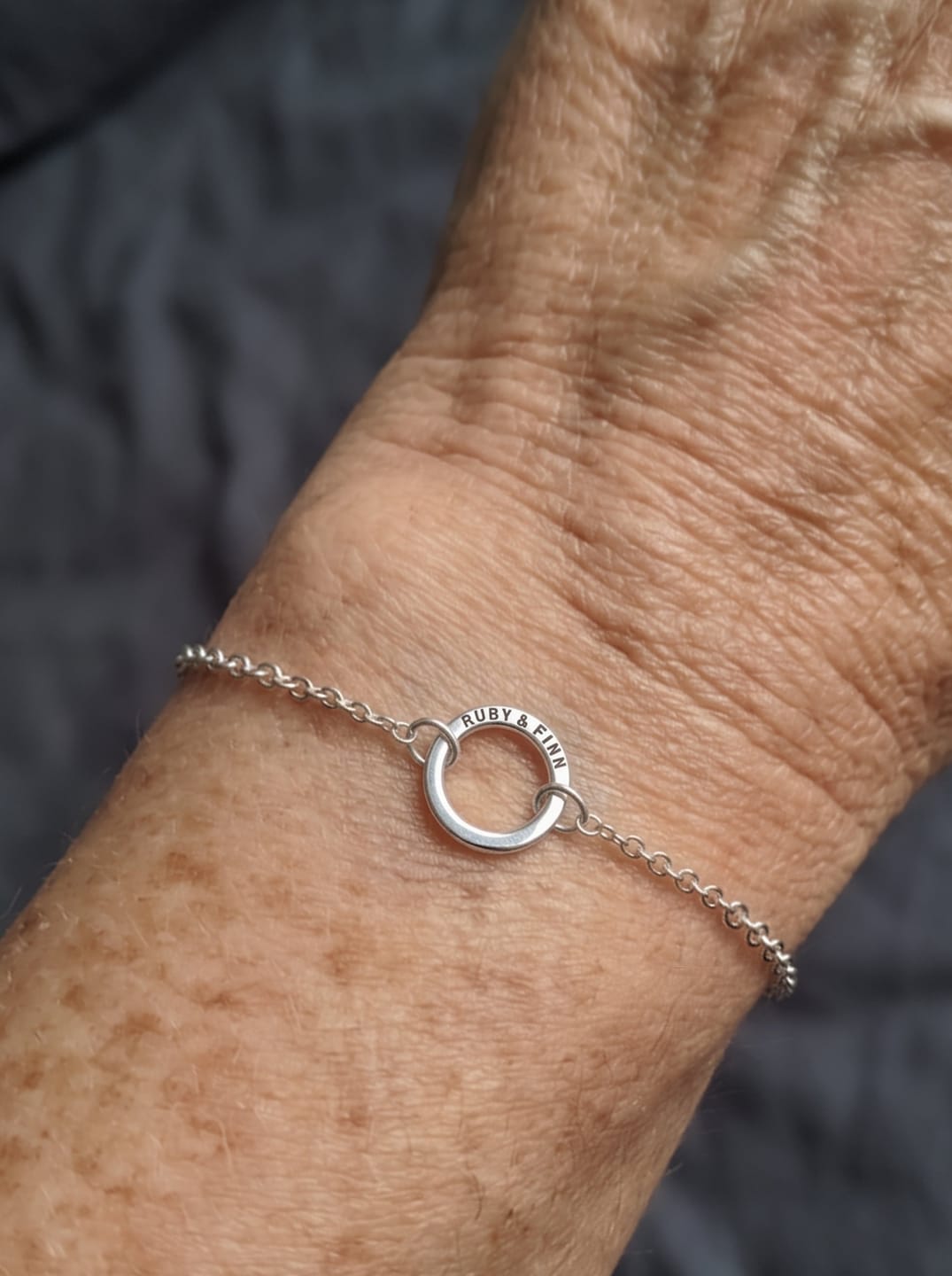 Customer photo review of Custom Ring Name Bracelet
