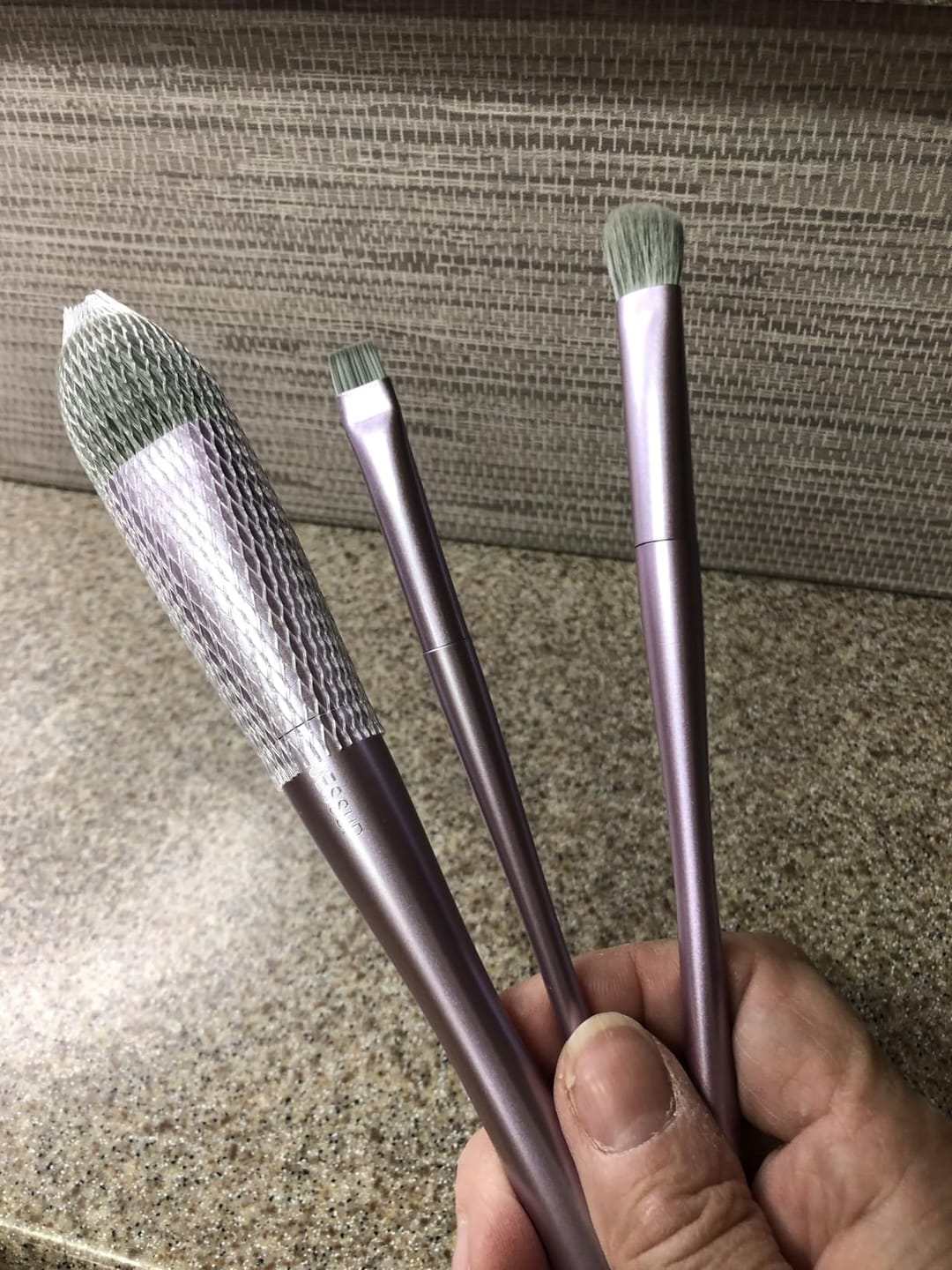 Customer photo review of Luxury Purple Makeup Brush Set 14pcs T512