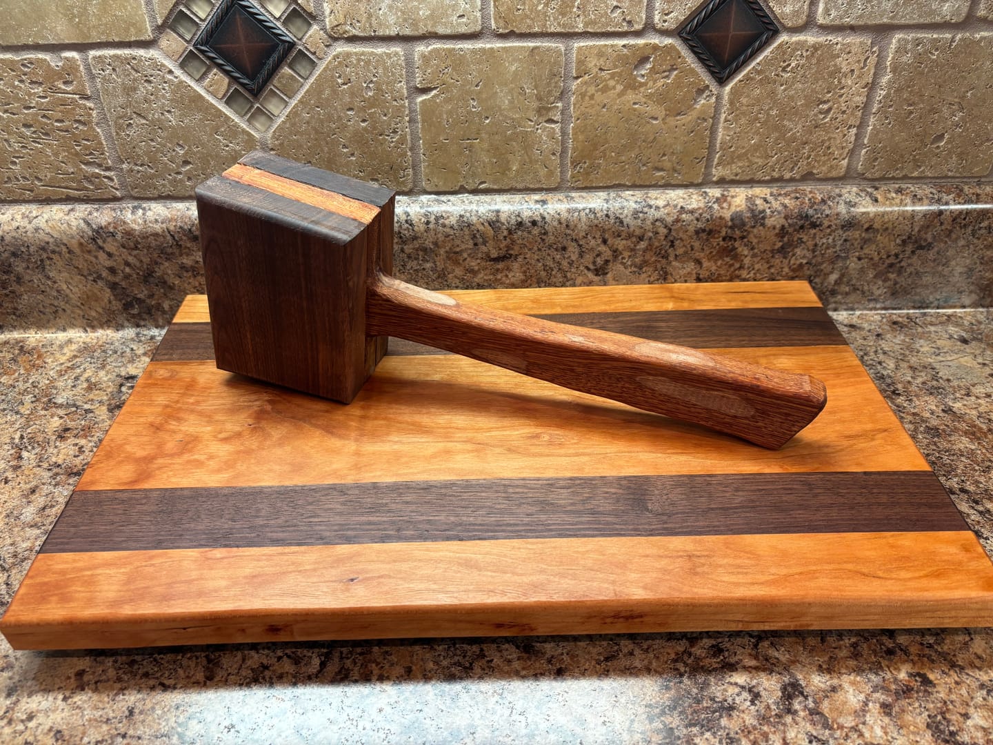 Customer photo review of 13.75x4.75" Wood Hammer / Mallet 1 Acrylic Router Template