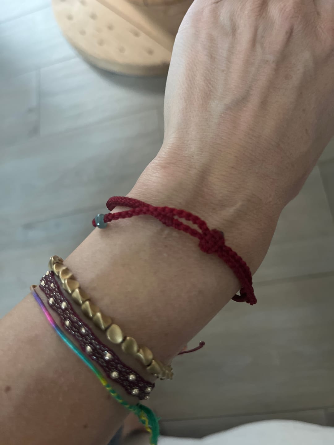 Customer photo review of Buddha Stones Rotes Jade-Verbindungsarmband