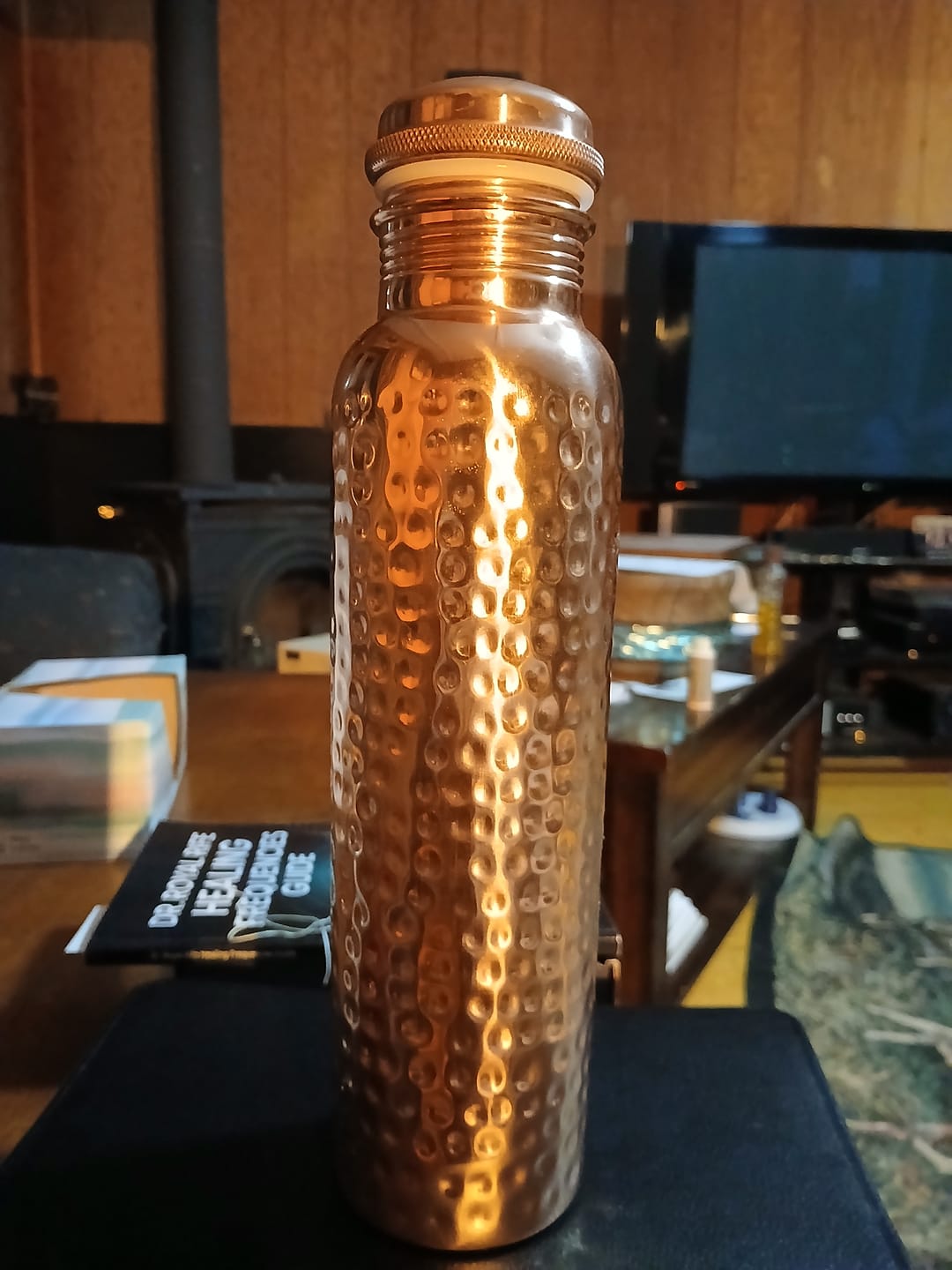 Customer photo review of Artisan Hammered Copper Glass Set