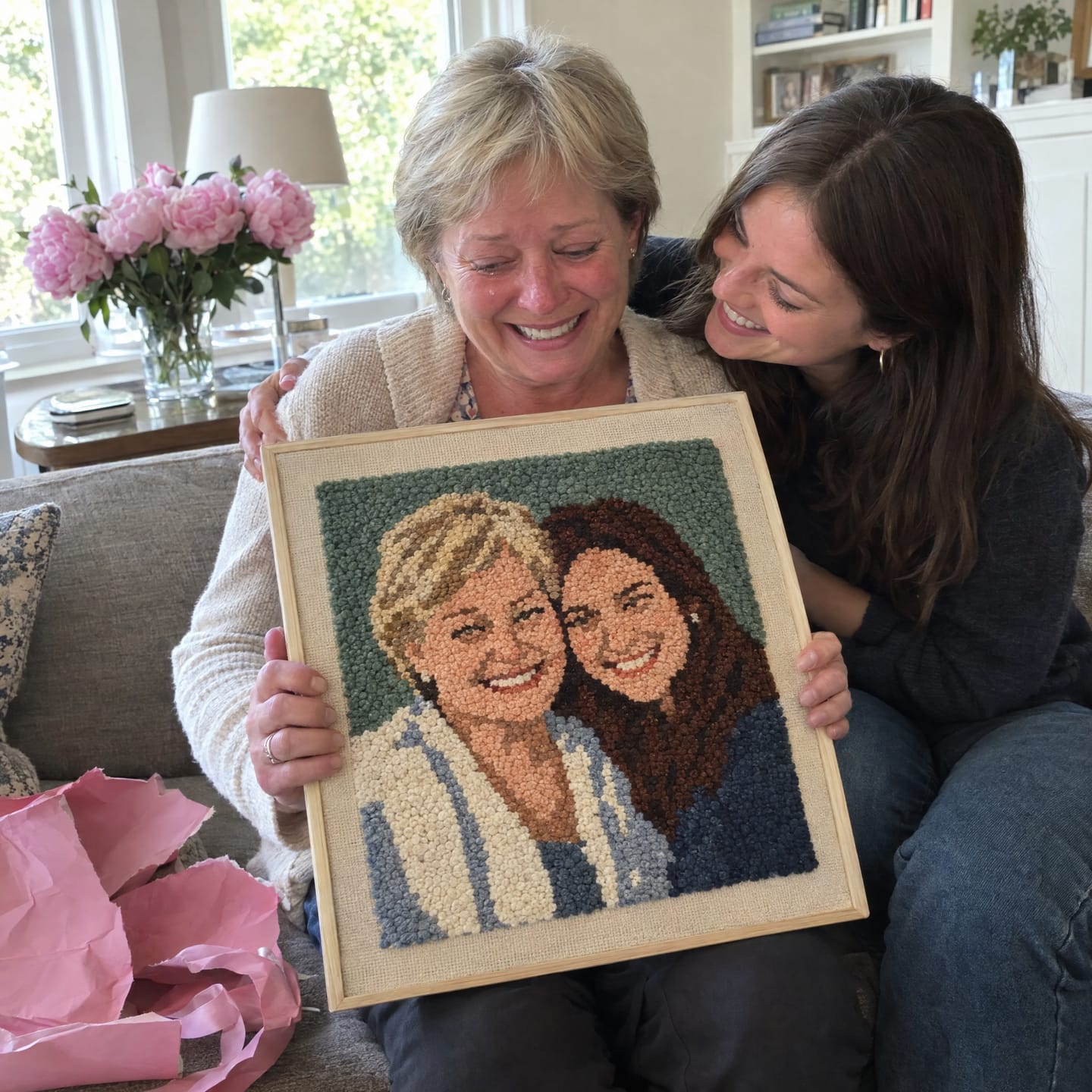 Customer photo review of Custom Punch Needle Kit - Turn Your Photo Into a Handmade Portrait