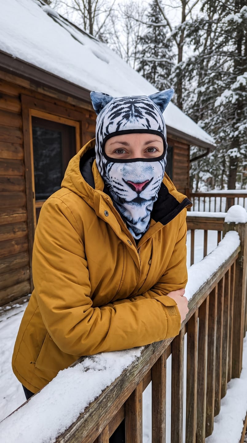 Customer photo review of Purrmasky Animal Ski Mask Packs