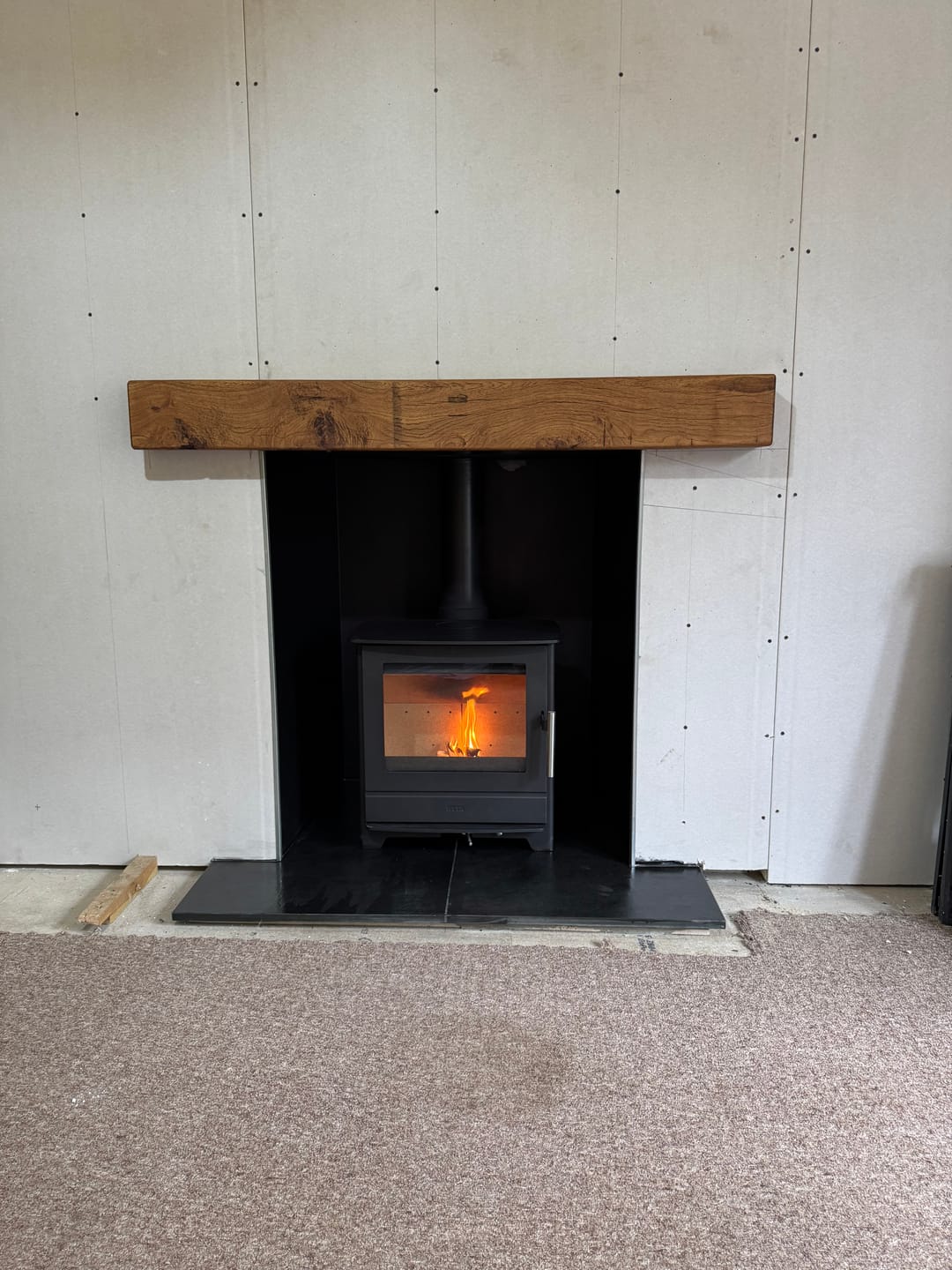 Customer photo review of Rustic Oak Fireplace Beam – 15cm × 10cm Mantel Beam