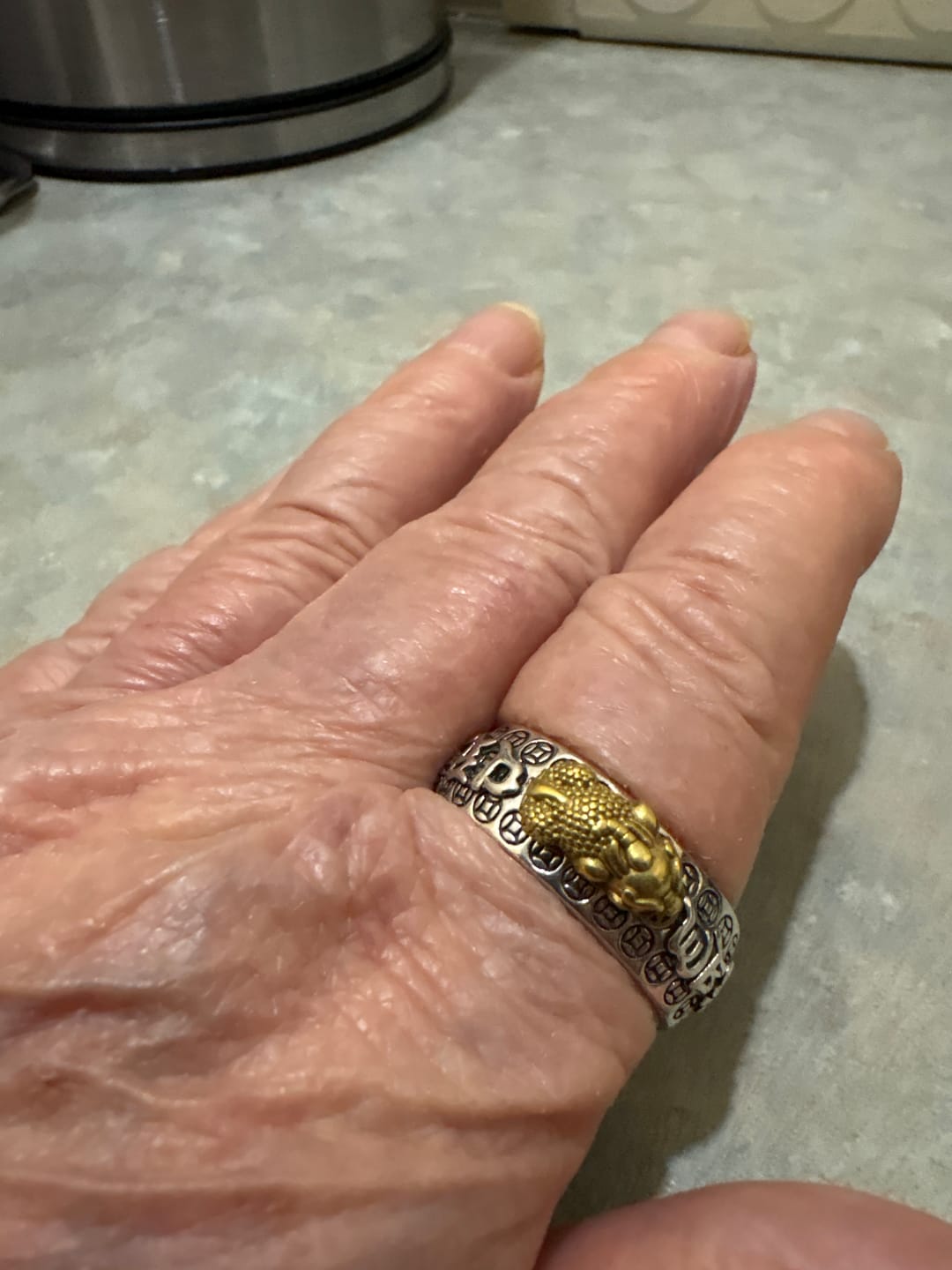 Customer photo review of FuAttract FengShui Pixiu Mantra Ring for Wealth Success & Protection