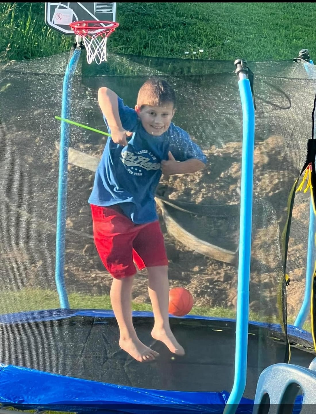 Customer photo review of MERSCO 14FT Blue Super Series Trampoline - Safety Curved Pole Design
