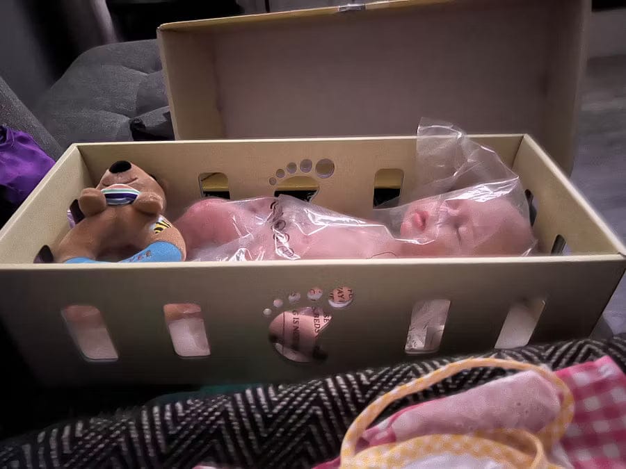 Customer photo review of Lucy — 16″ Realistic Silicone Sleeping Baby Doll