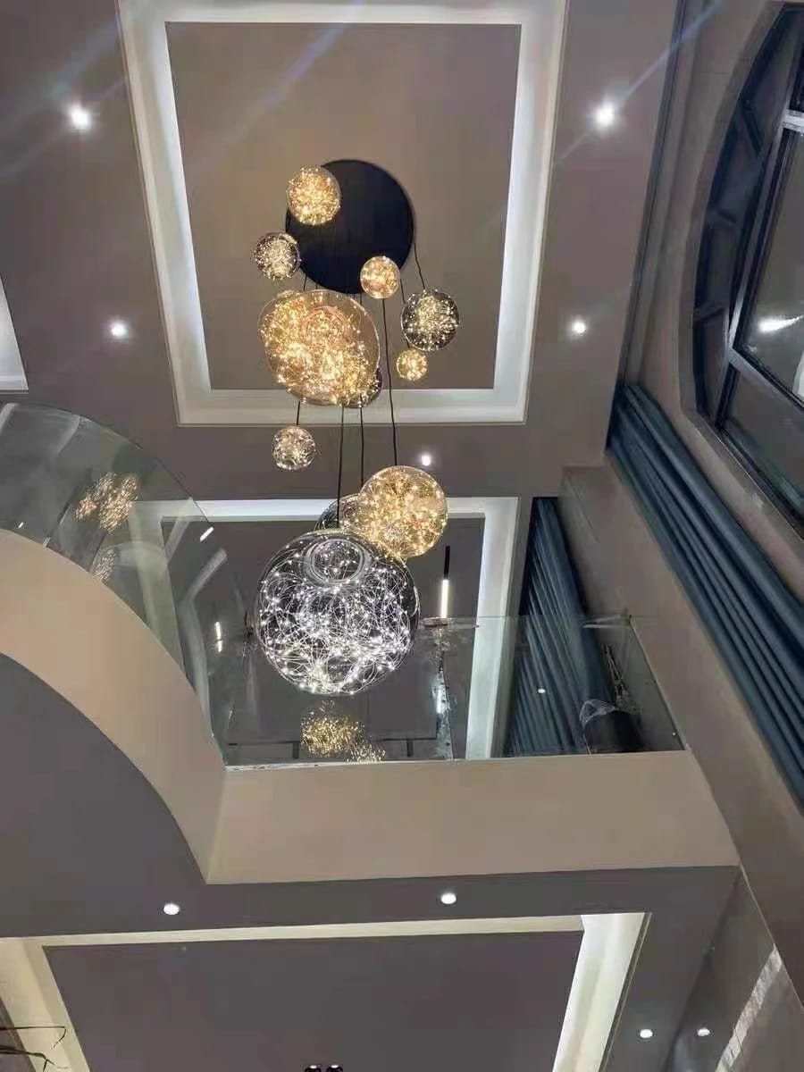 Customer photo review of Danny Stairway Lighting Chandelier