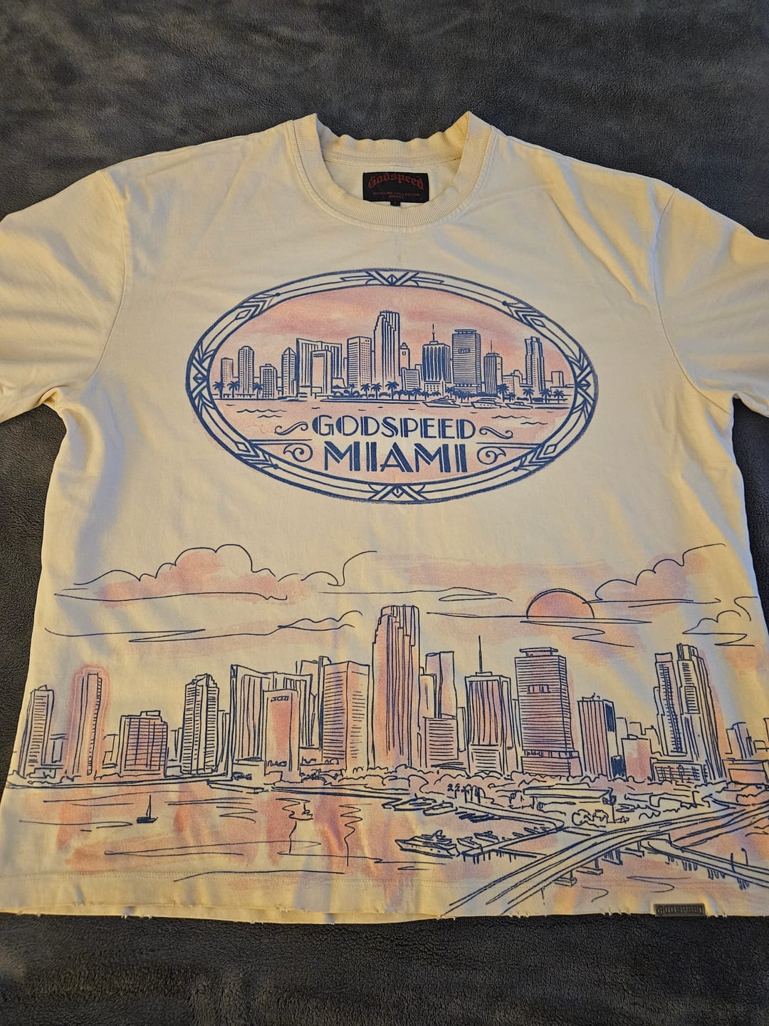 Customer photo review of 1190638 Godspeed Miami Skyline Bone T-Shirt