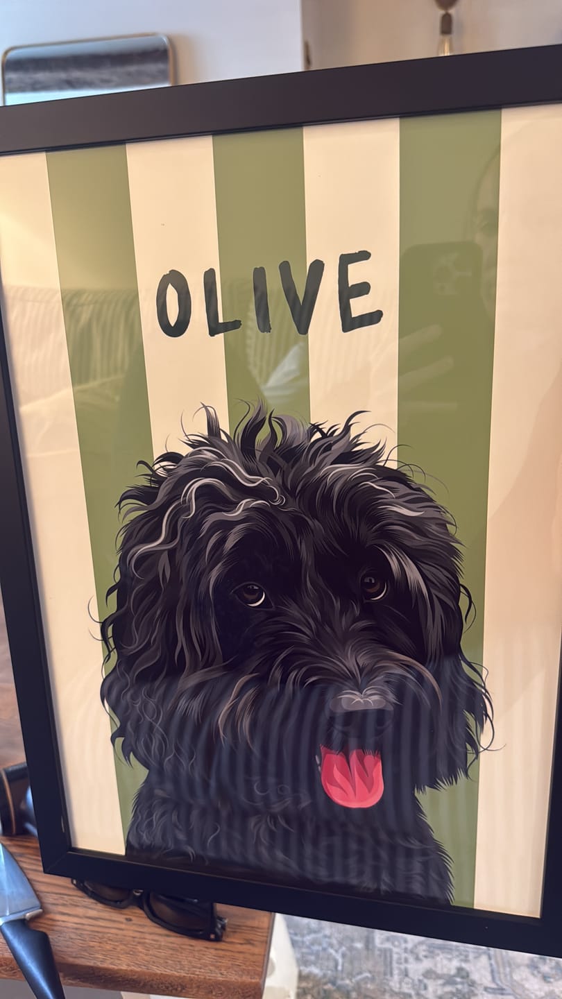 Customer photo review of Stripy | Custom Pet Portrait