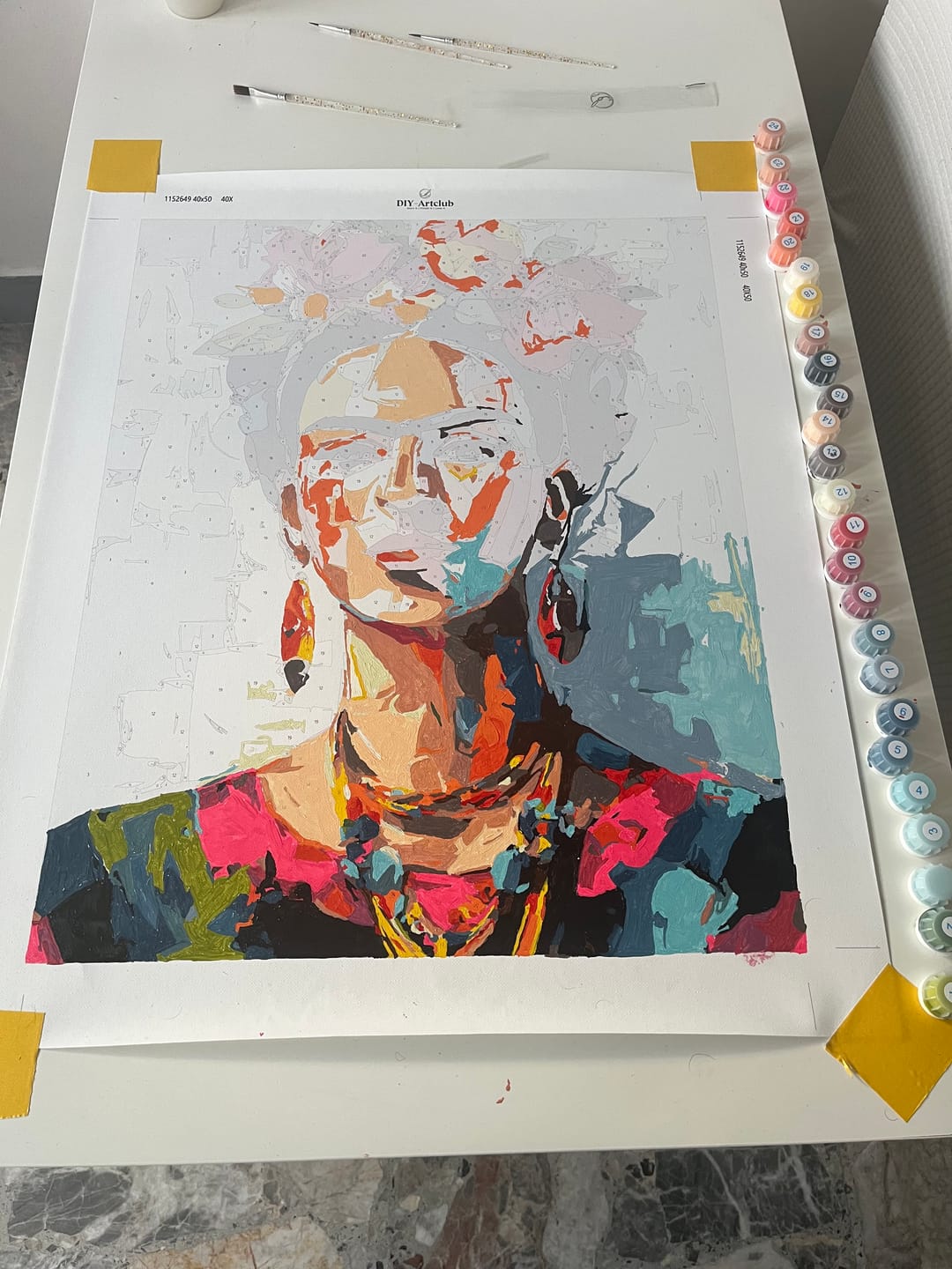 Customer photo review of Expressive Frida | Paint by Number