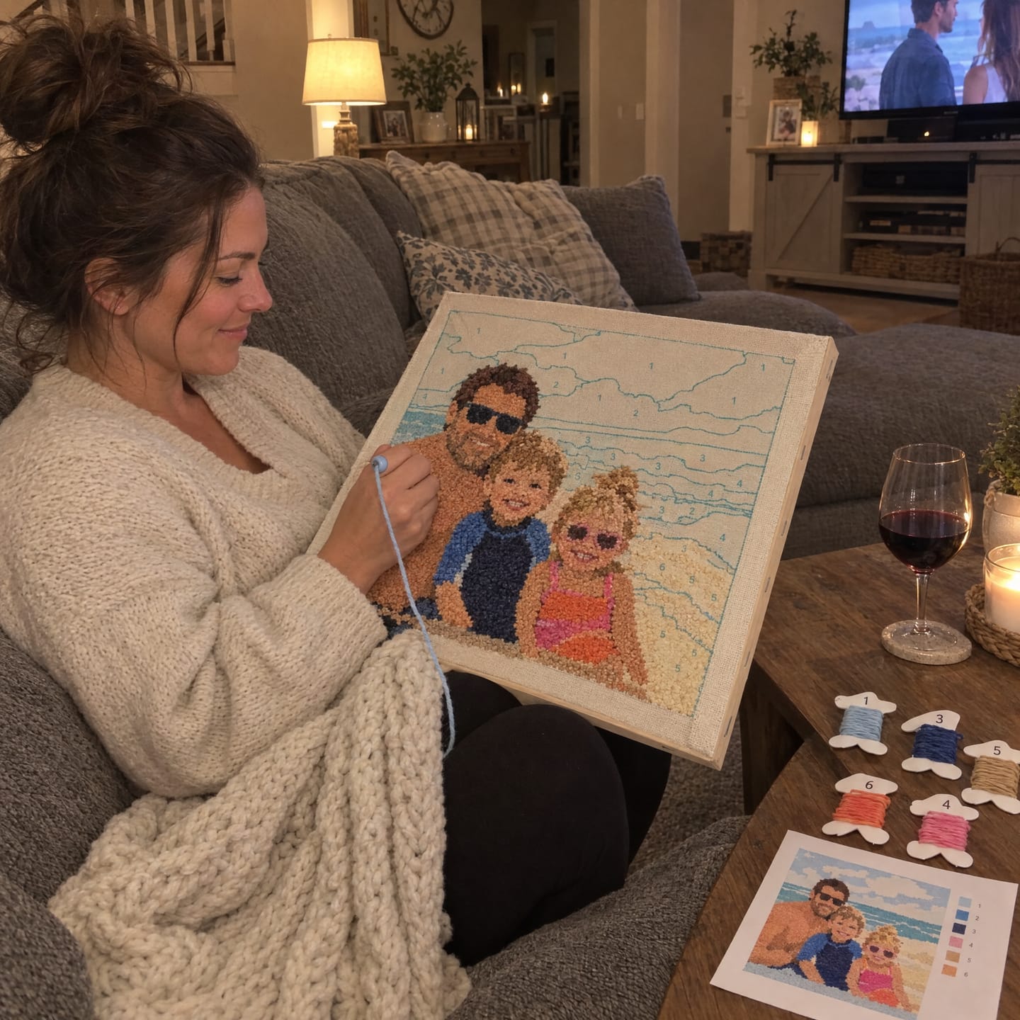 Customer photo review of Custom Punch Needle Kit - Turn Your Photo Into a Handmade Portrait
