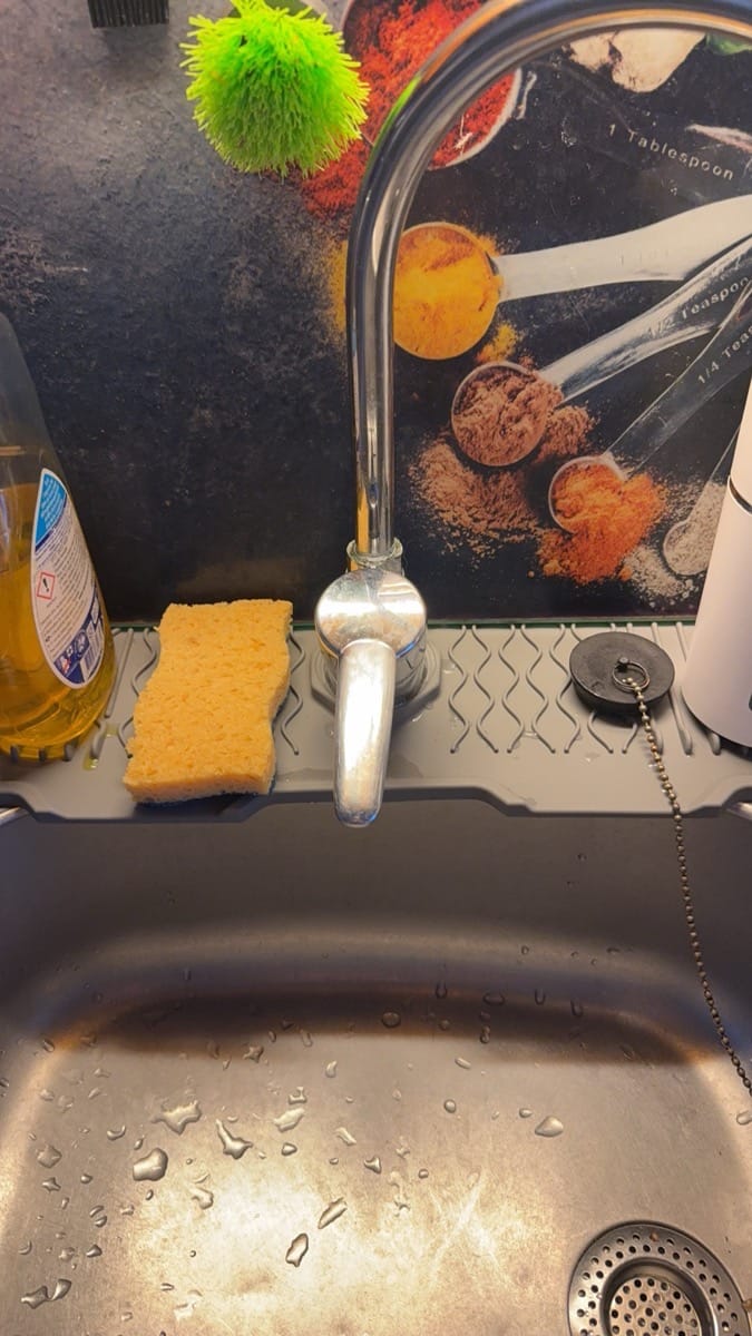 Customer photo review of Aqua Slope Rubber Faucet Sink Mat