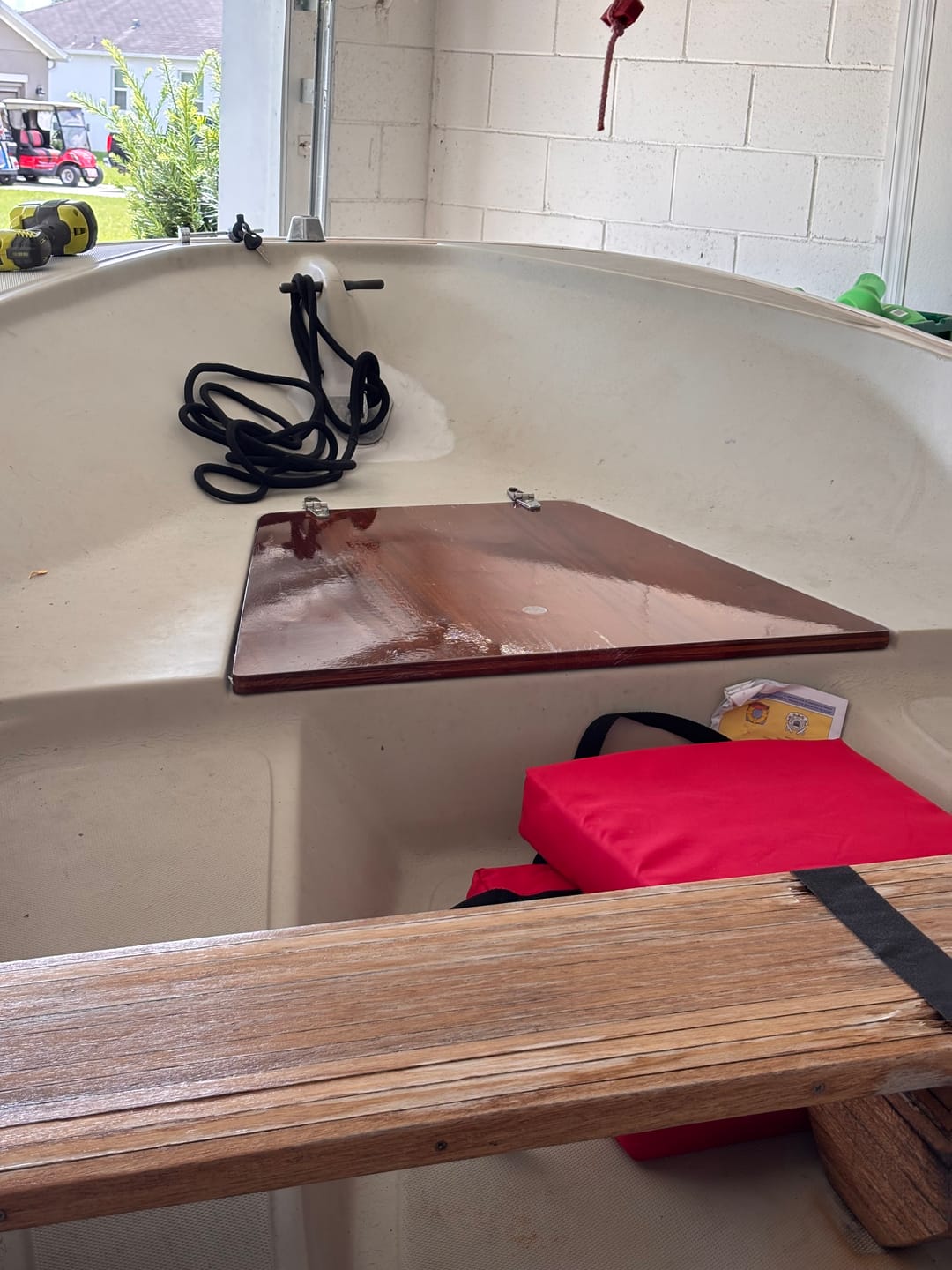 Customer photo review of Boston Whaler Mahogany Bow Hatch - Fits Classic 15' 1976 - 1999