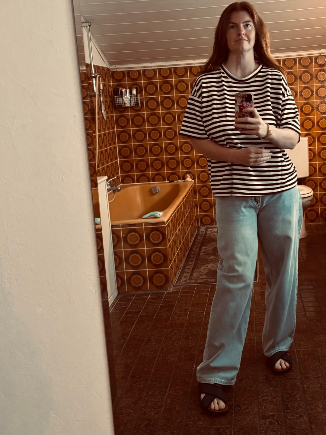 Customer photo review of Open Heart Stripe T-Shirt
