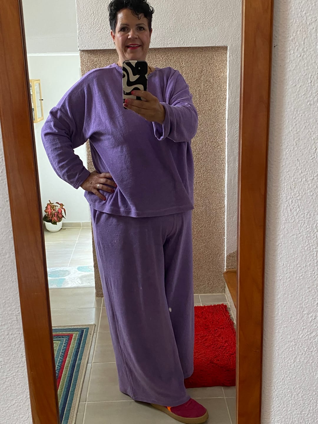 Customer photo review of Marlene | Hose im Marlene-Stil und Gummibund | Frottee Flieder