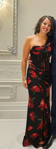 Customer photo review of Dallas Gown by Bariano - RENTAL