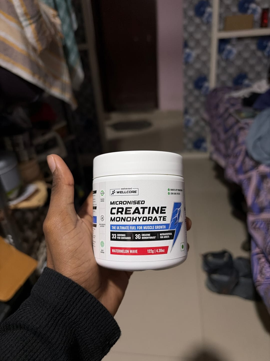 Customer photo review of Wellcore - Pure Micronised Creatine Monohydrate | Watermelon Wave (122g, 33 servings)