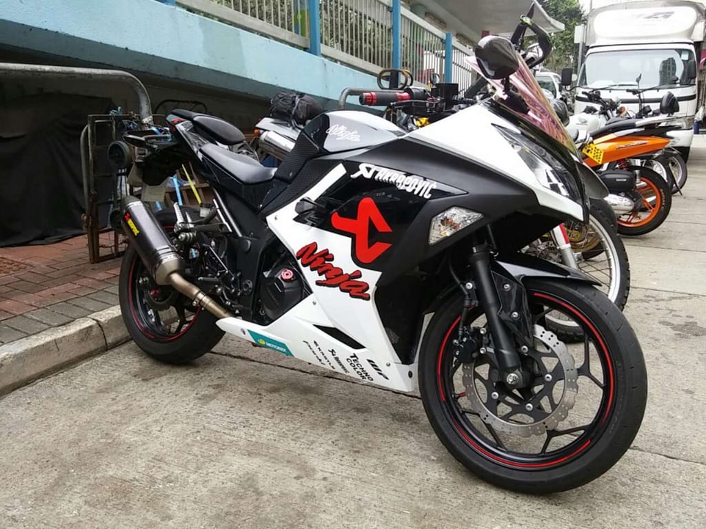 Customer photo review of Ninja 300 2013 - 2017 White Black Fairings