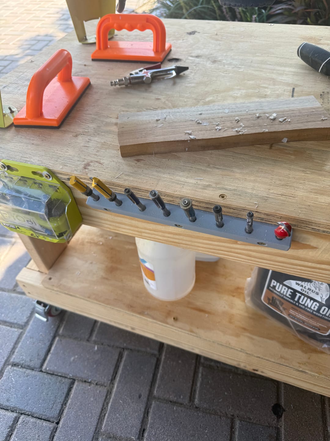 Customer photo review of Wall Mount Router Bit Storage Rail