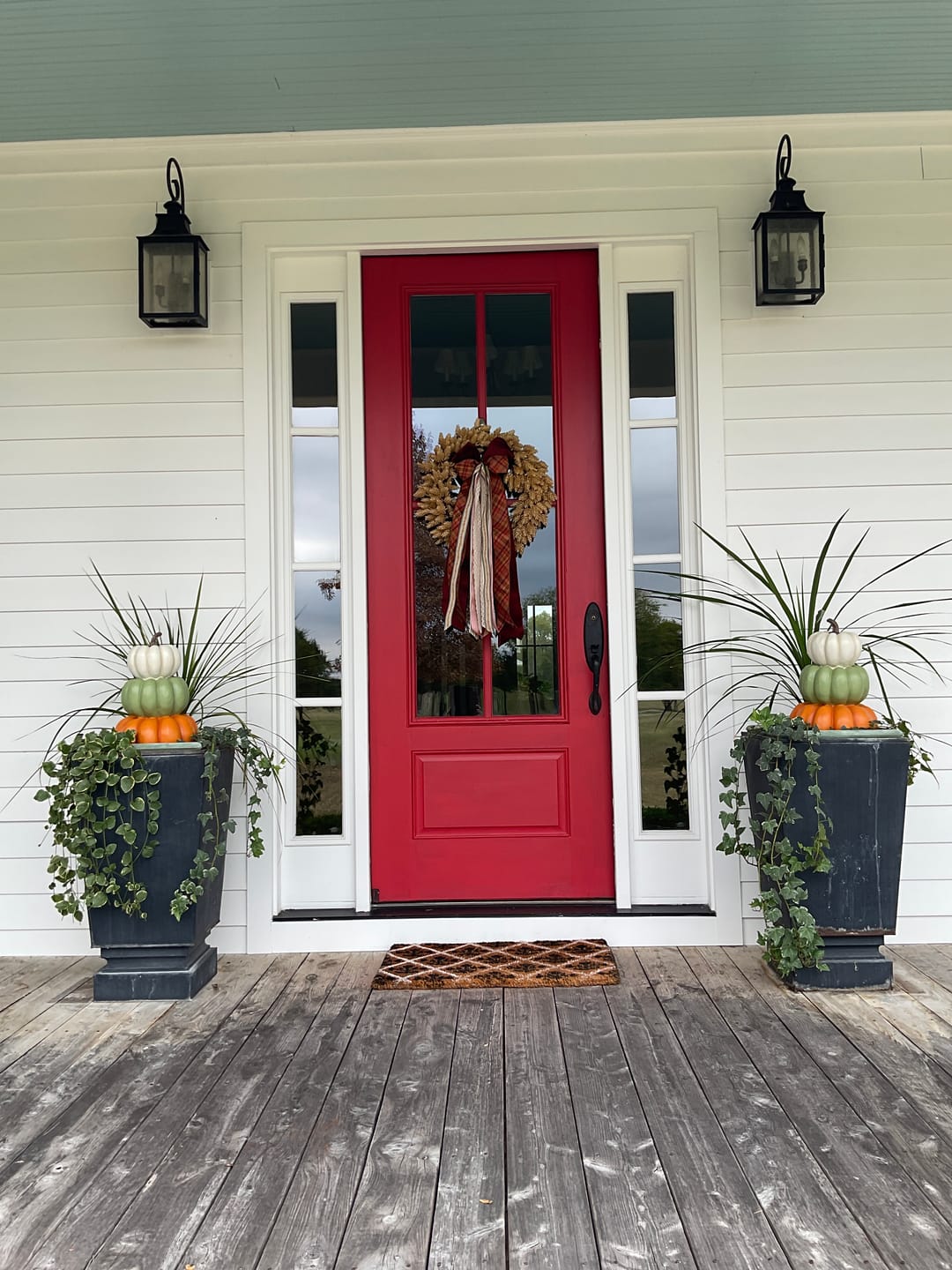 Customer photo review of Harvest Plaid Wreath Ribbon