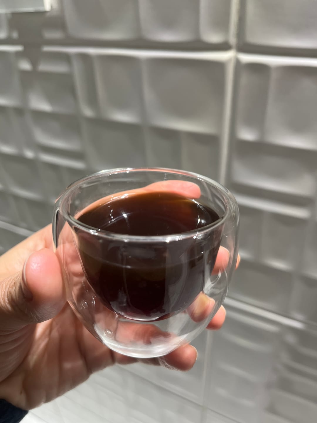 Customer photo review of Set De 2 Vasos De Vidrio Doble Pared 80 ml