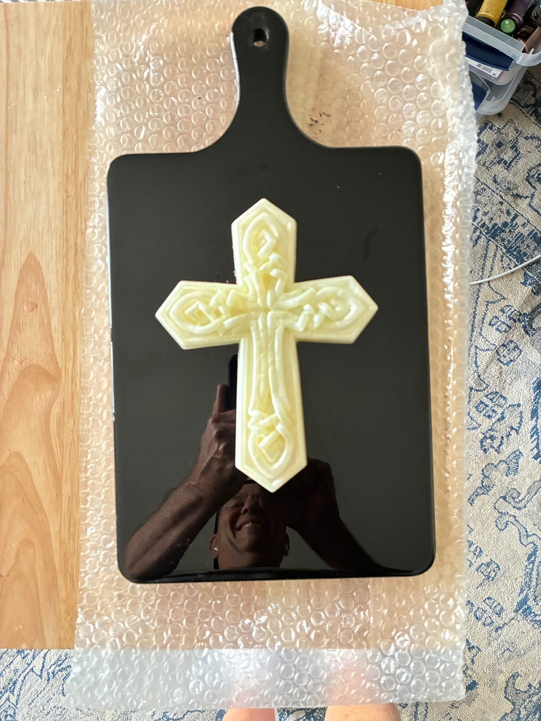 Customer photo review of 8x6x1" Celtic Cross Silicone Mold