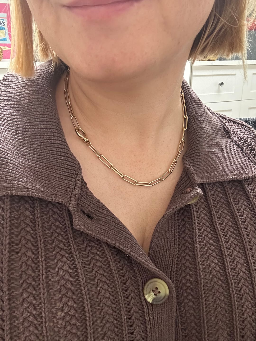 Customer photo review of The Gold Formes Necklace Chain