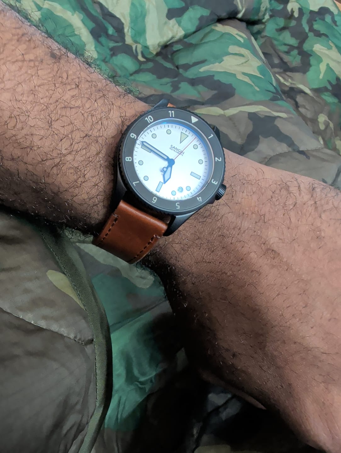 Customer photo review of Genuine Leather Watch Strap