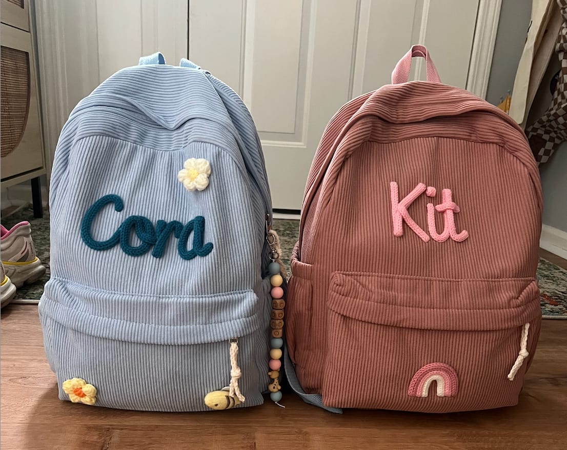 Customer photo review of K&C - Personalized Knitted Backpack
