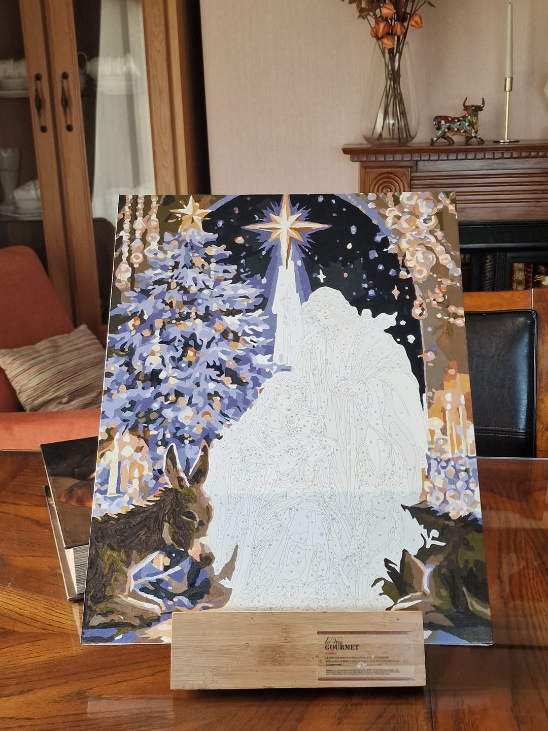 Customer photo review of Nativity in Blue | Paint by Number