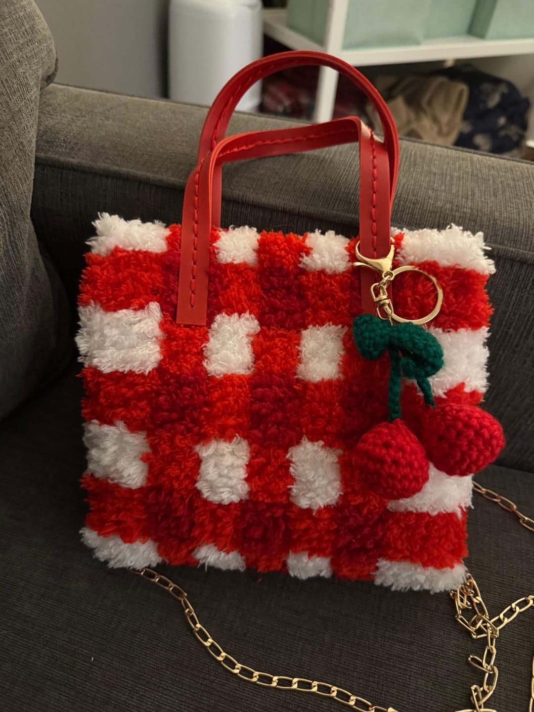 Customer photo review of RED GINGHAM - Woven Tote Bag Kit