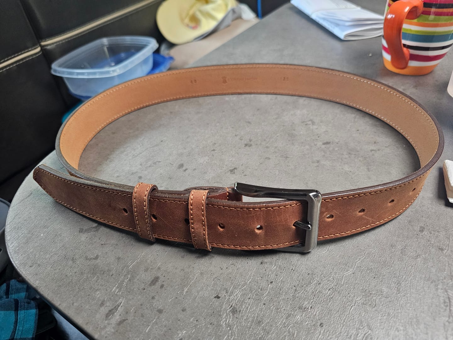 Customer photo review of Custom Leather Belt for Him, Valentines Gift for Boyfriend, Unique Gift for Husband