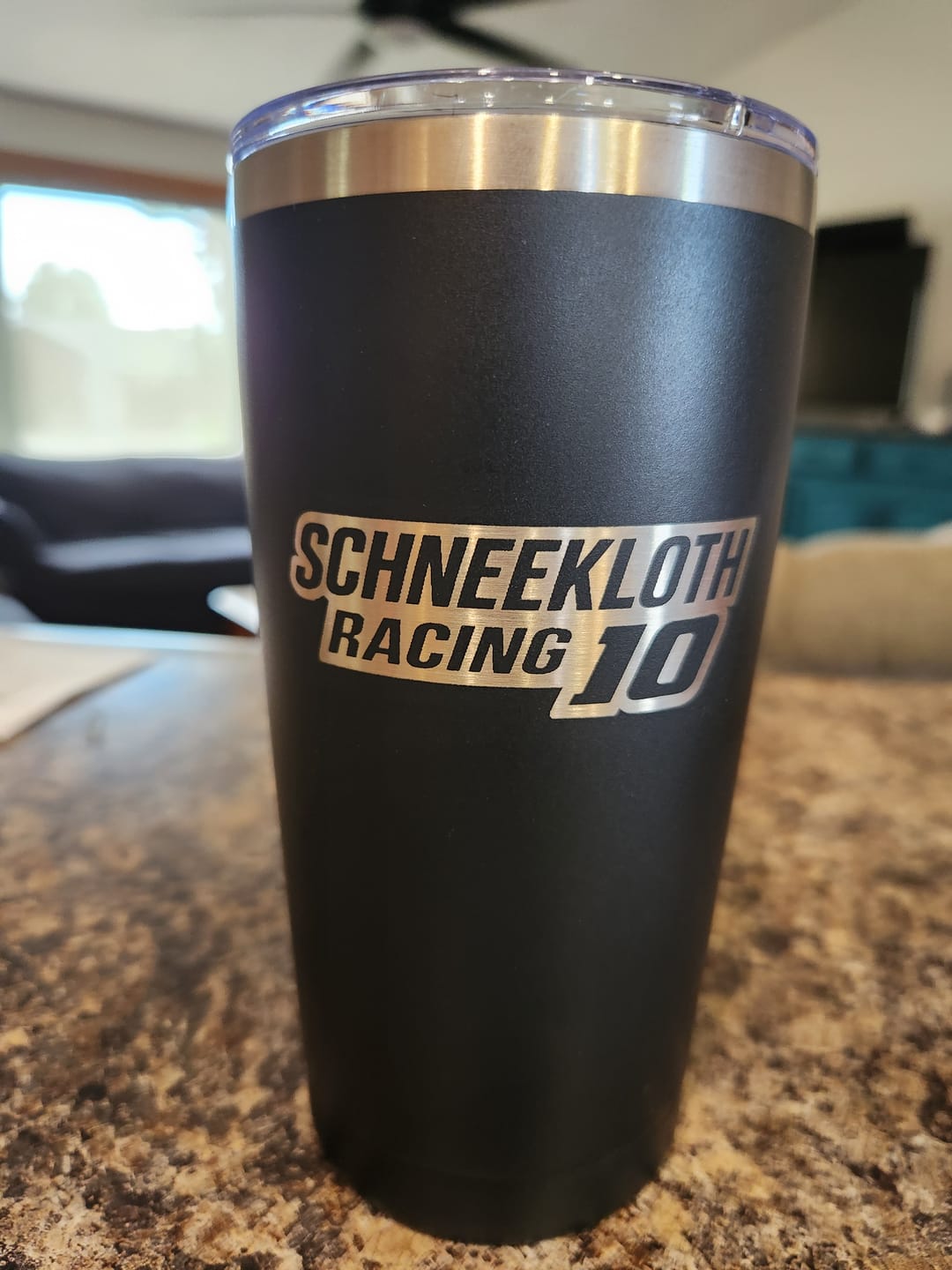 Customer photo review of Free Sample - Custom 20 oz Tumbler with your Business Logo Engraved - Great to Test before Bulk Volume Order - Just Pay Shipping
