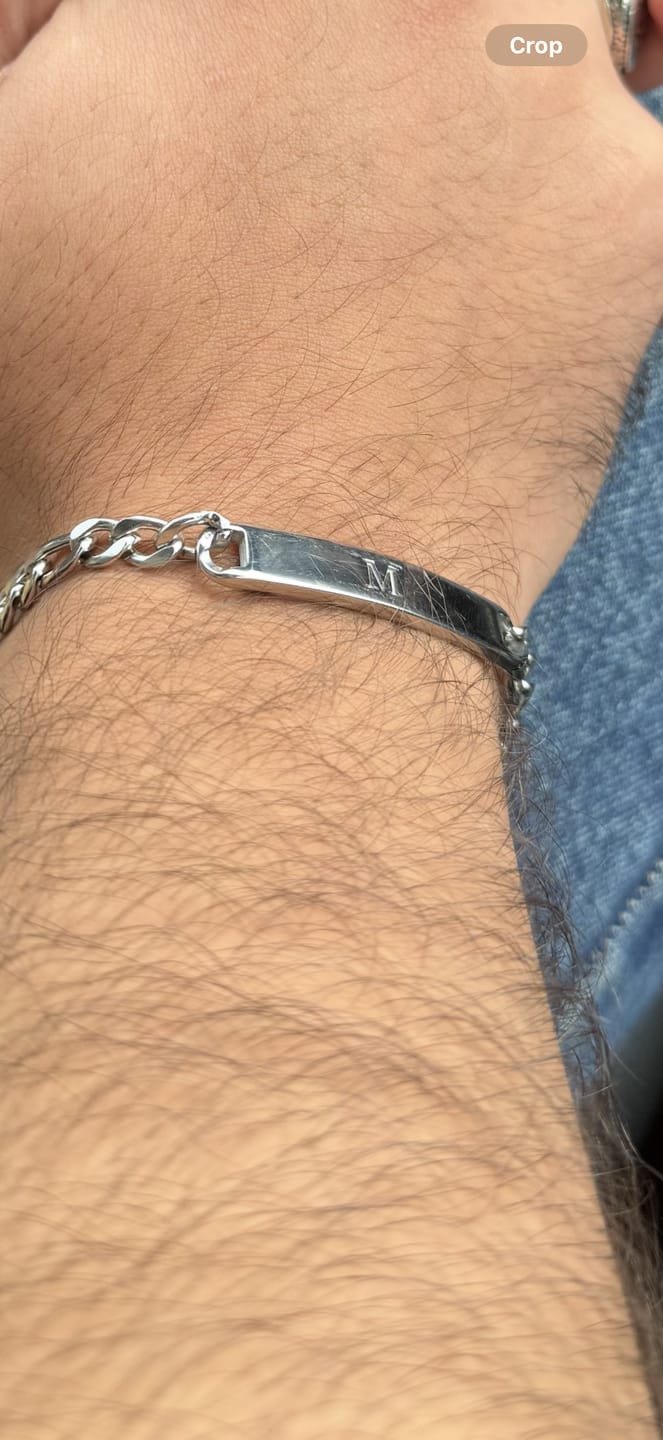 Customer photo review of Gourmette Homme Classique Personnalisée