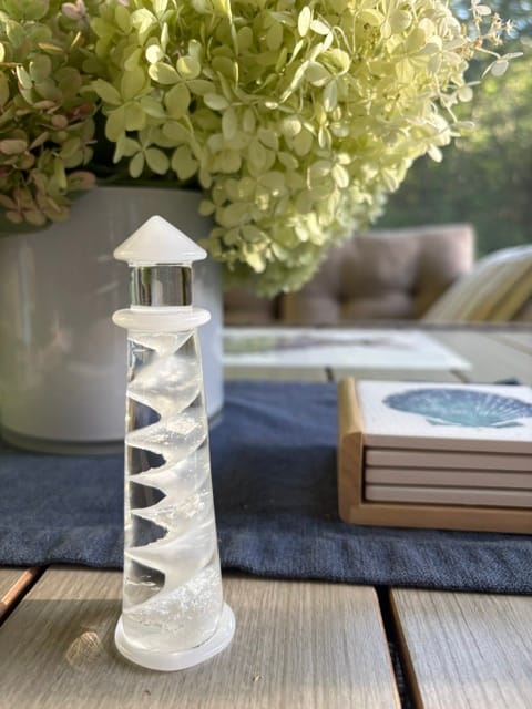 Customer photo review of Memorial Glass Lighthouse with Cremation Ashes