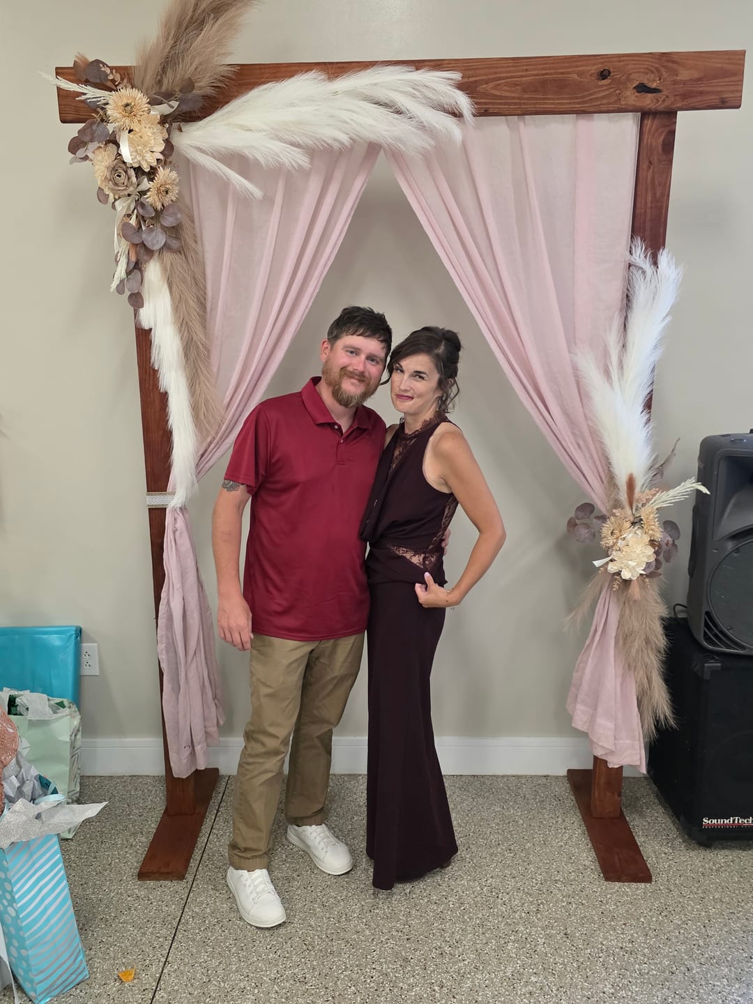 Customer photo review of Beatrice Halter Lace Patchwork Maxi Dress