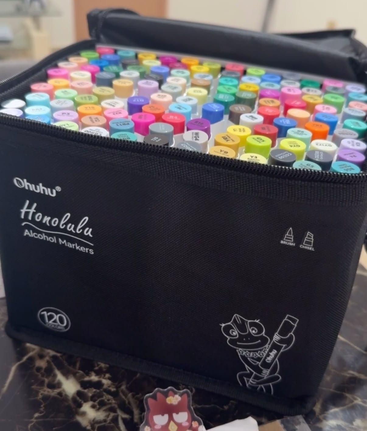 Customer photo review of Ohuhu Honolulu Brush Markers - Large Set