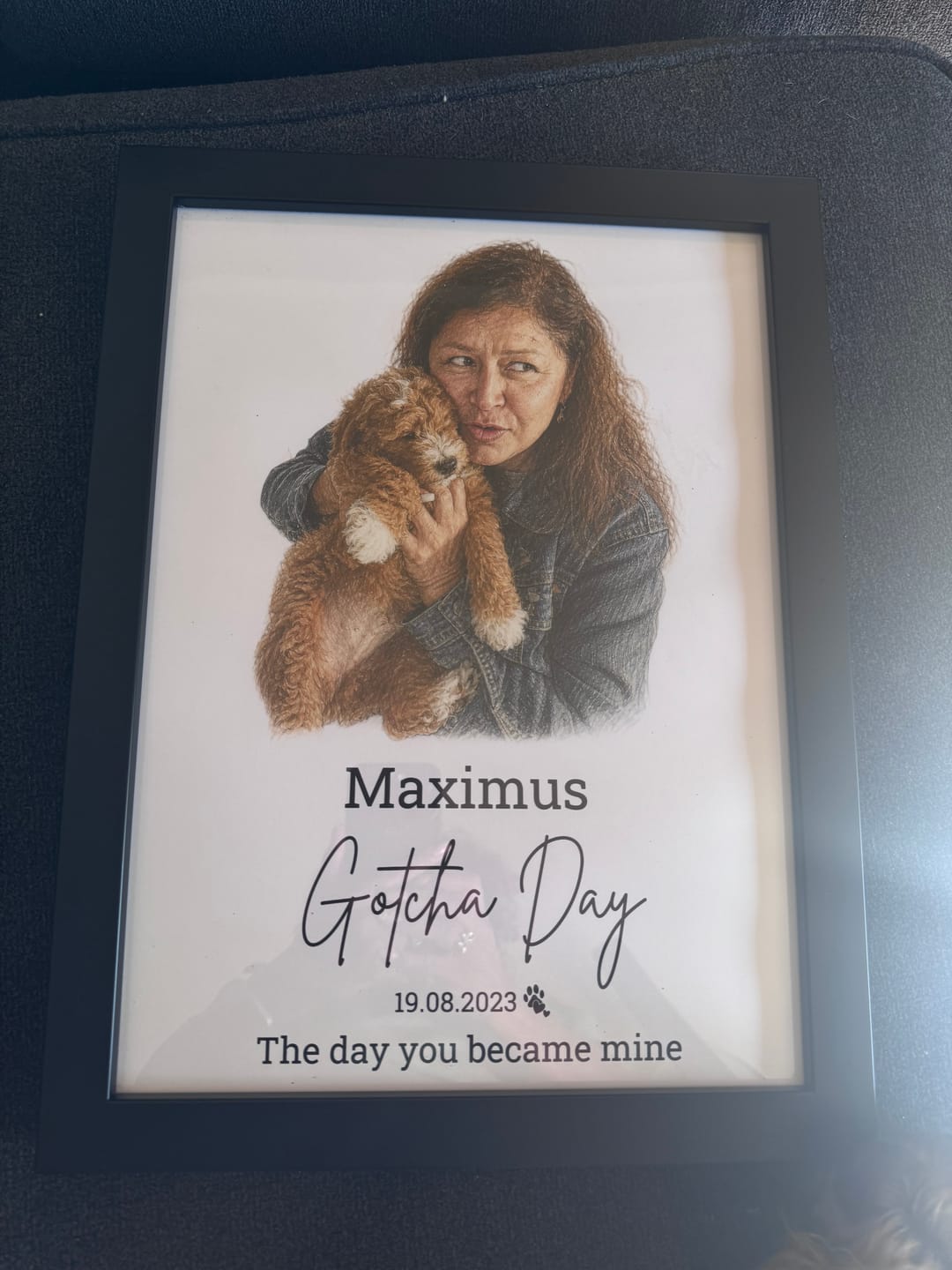 Customer photo review of Gotcha Day - Personalized Poster