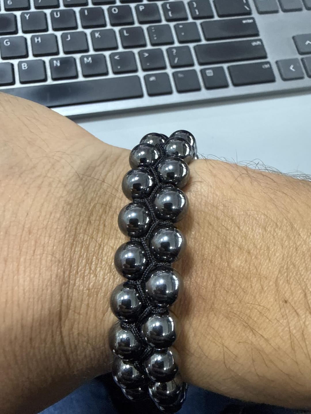 Customer photo review of Cuprion: Magnetic Hematite bracelet
