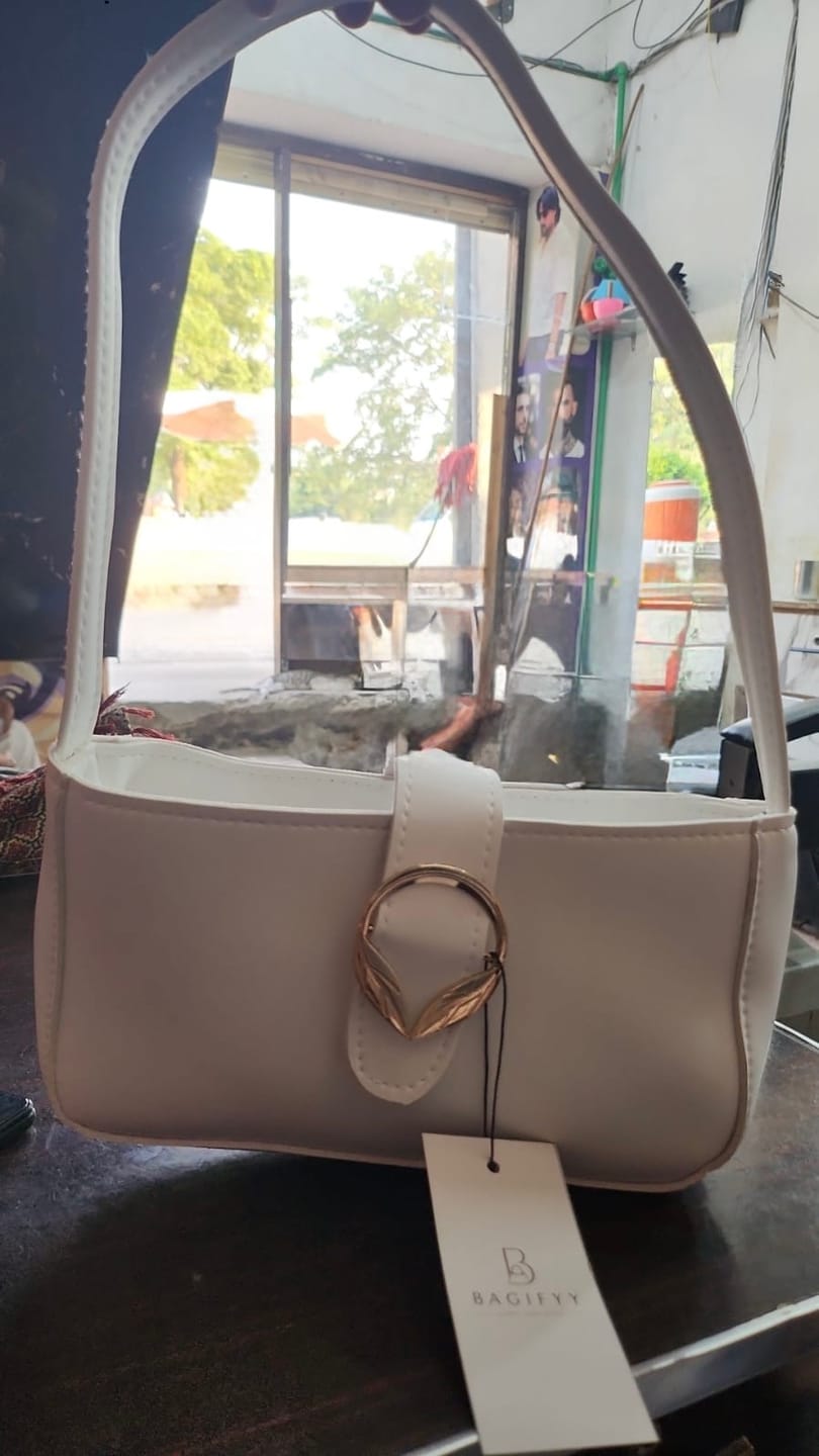 Customer photo review of Ivory White Shoulder Bag