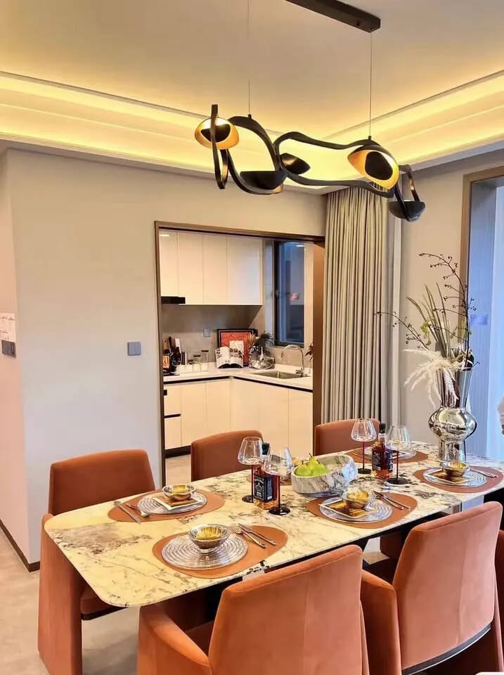 Customer photo review of Zevrani Abstract Iron LED Chandelier