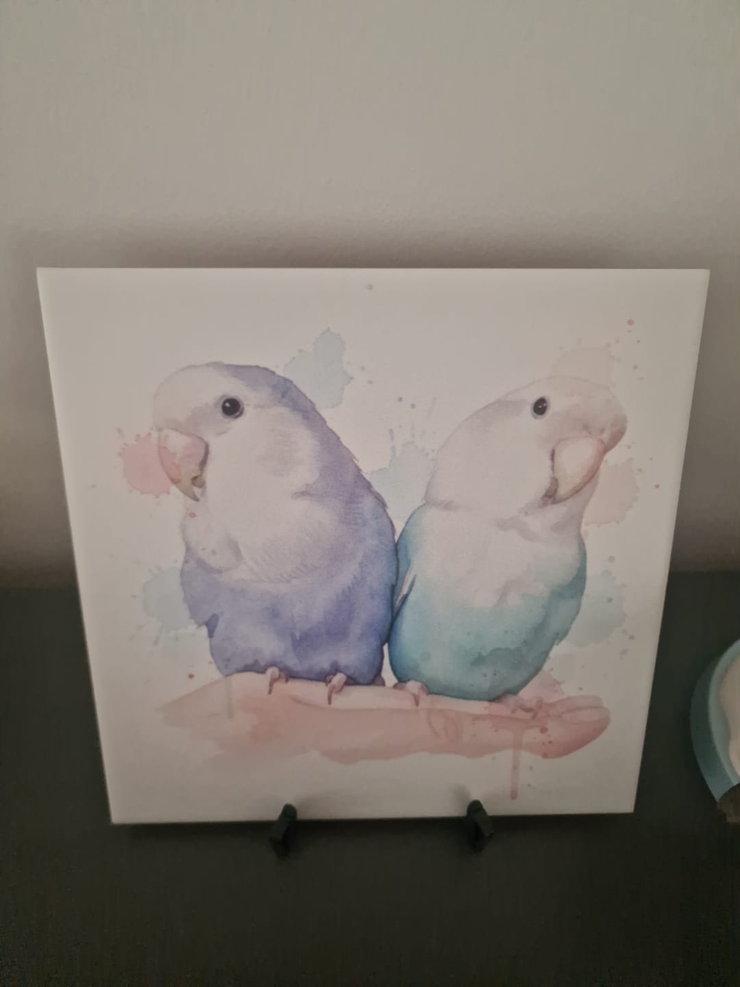 Customer photo review of Tegel met Gepersonaliseerd Huisdier Portret in Aquarelstijl