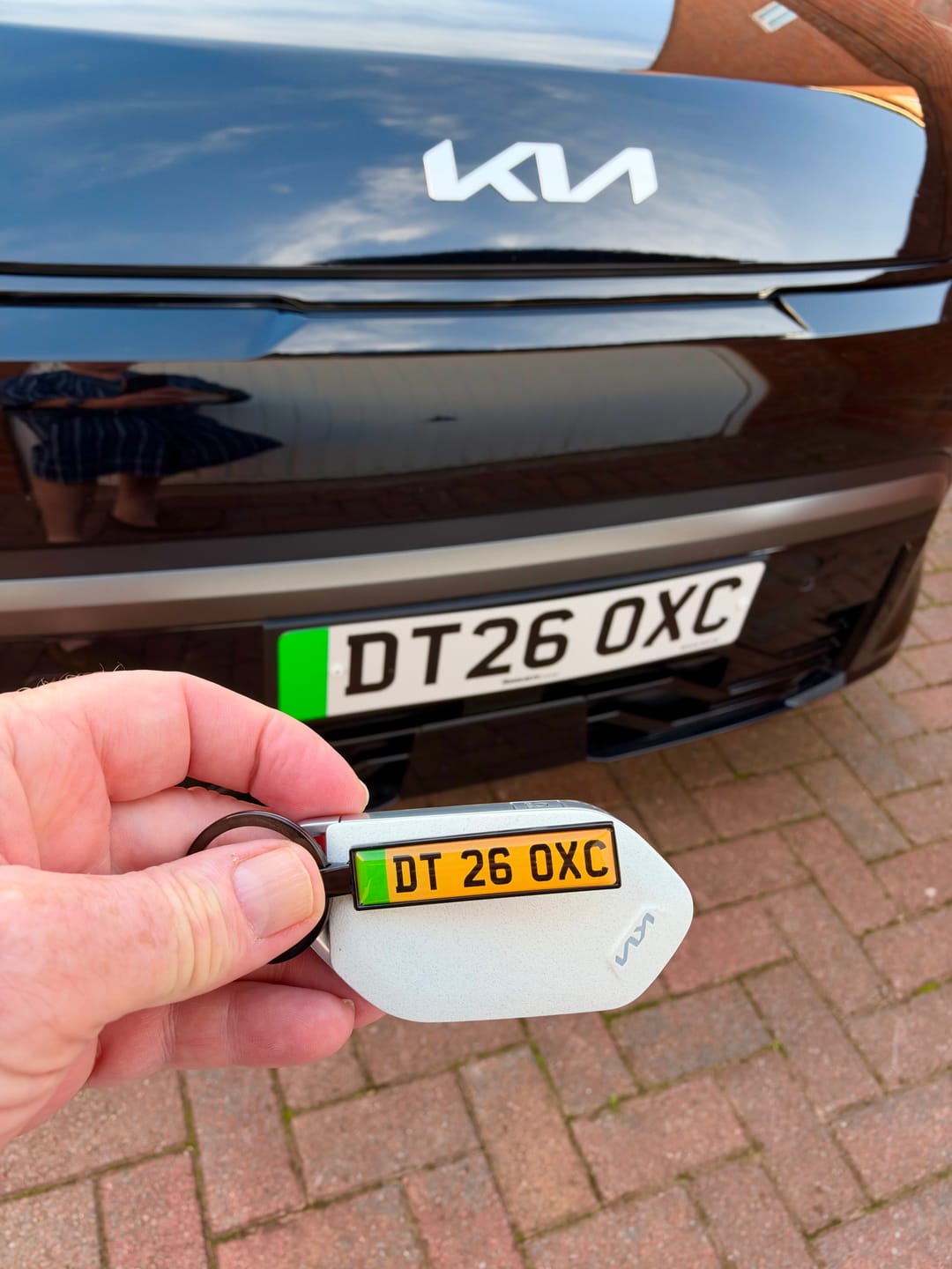 Customer photo review of Personalised Metal Number Plate Keyring - Premium Custom Car Gift