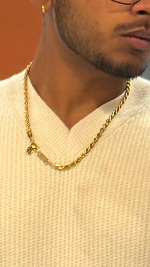 Customer photo review of Gold Rope Chain Necklace 5mm