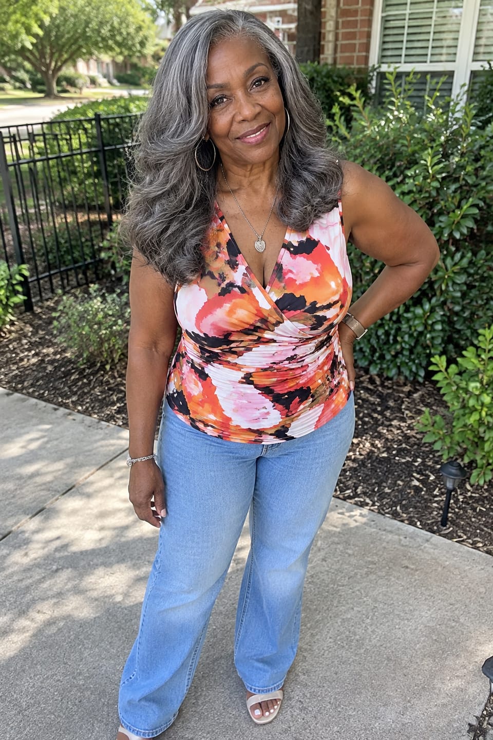 Customer photo review of Luvwin Salt & Pepper Gray Beginner Friendly Glueless Layered Cut Wave Wig 100% Human Hair