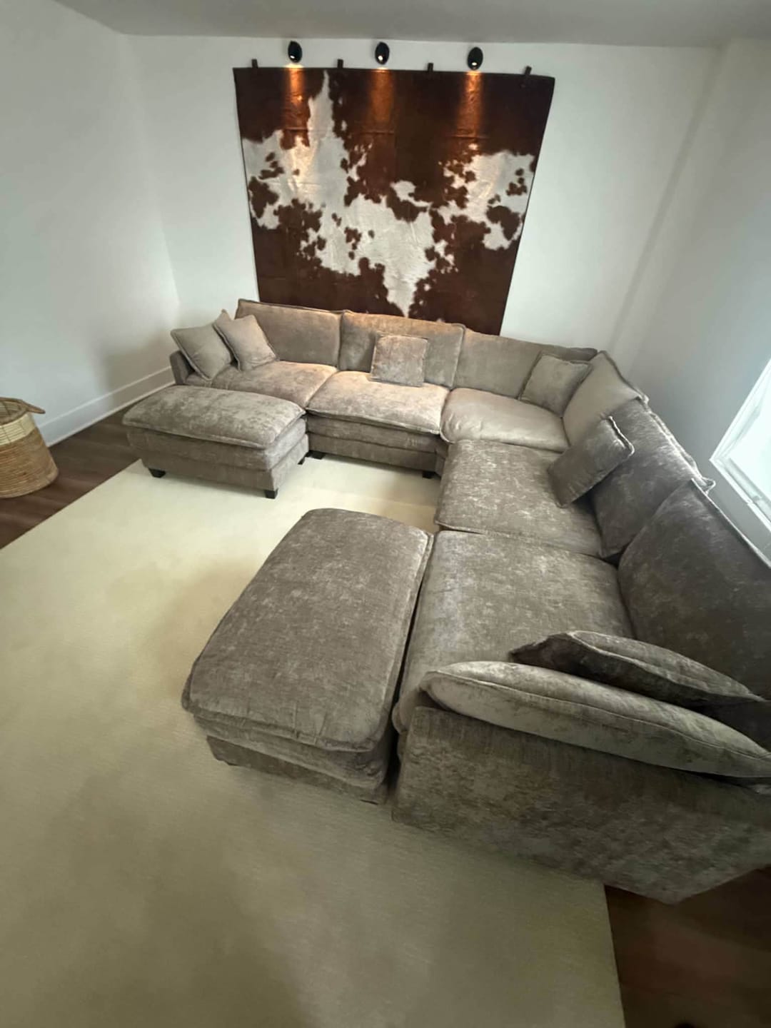 Customer photo review of 149.2 Inch Cloudy Luxury Thickened Cushion Modular Sofa